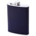 Maxam 8oz Stainless Steel Leather Wrap Flask with Pad Print Front