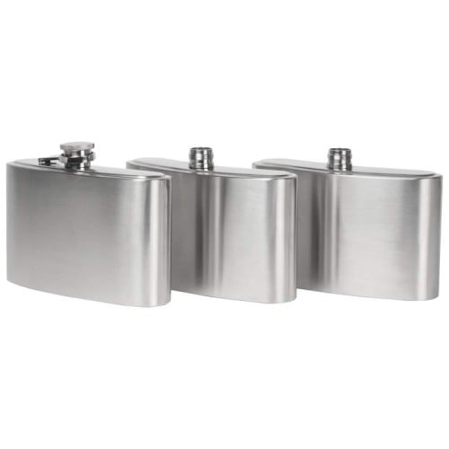 Three 24 OZ Stainless Steel Flasks with Pouch to Carry all Three