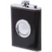 Maxam 6.8oz Black Wrap Stainless Steel Flask with Built-In Cup