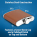 Maxam 6oz Stainless Steel Flask with Brown Genuine Leather Wrap -