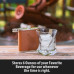 Maxam 6oz Stainless Steel Flask with Brown Genuine Leather Wrap -