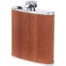 Maxam 6 oz Wood Wrap Stainless Steel Flask with Color Print