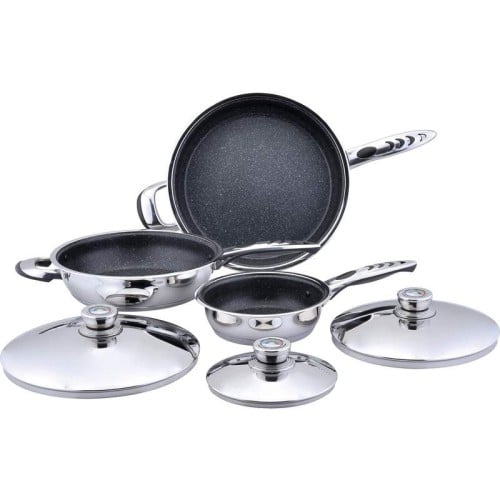 6pc High-Quality Heavy-Gauge Stainless Non-Stick Skillet Set