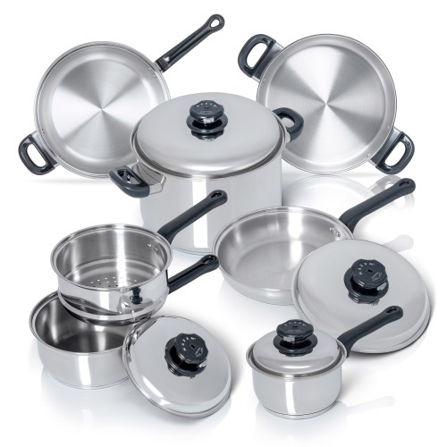 Maxam 11 Piece Waterless T304 Stainless Steel Cookware set
