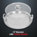 12-Element Stainless Steel Round Griddle with Vented Glass Cover