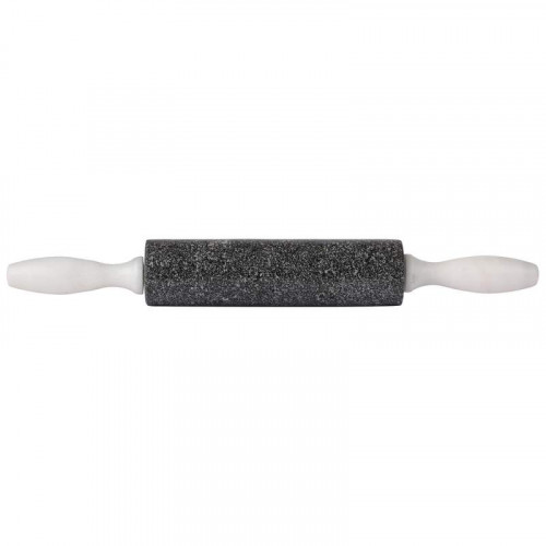 Charcoal colored Granite Rolling Pin with white Marble Handles