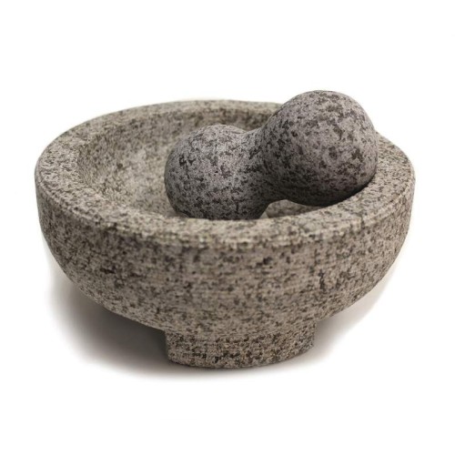 HealthSmart 8" Granite Molcajete Mortar and Pestle