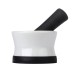 HEALTHSMART Porcelain Mortar and Pestle with Black Silicone Base