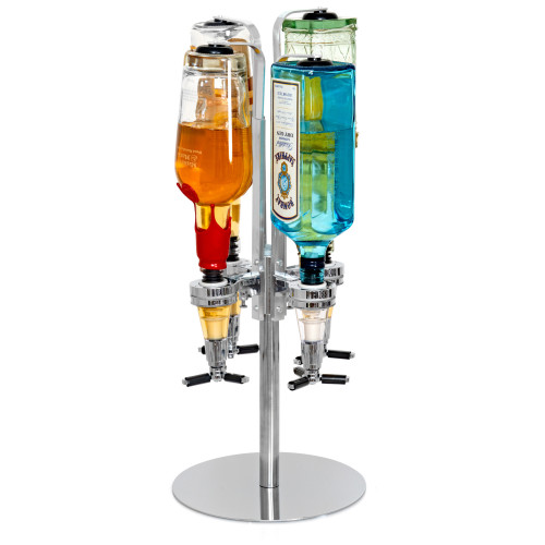 Wyndham House 4-Station Liquor Dispenser with Chrome Base