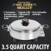 Precise Heat 1300 Watts 3.5qt T304 Stainless Steel Oil Core Skillet