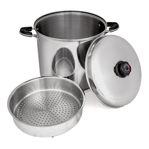 Precise Heat 30 Quart Waterless Stockpot with Steamer Basket - KTSP30