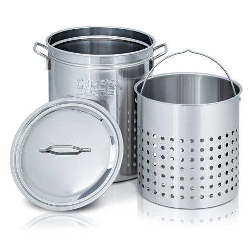 Chef's Secret 44 Quart Stainless Steel Stockpot with Basket