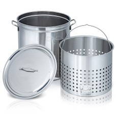 Chef's Secret 82 Quart Stainless Steel Stockpot with Basket
