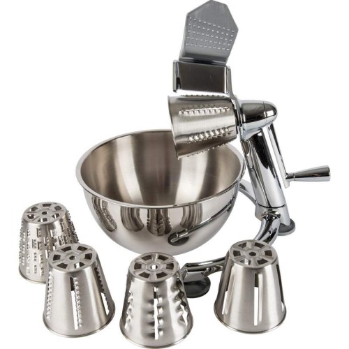 Vegetable Chopper with 5qt Stainless Steel Bowl and 5 Stainless Steel Cones