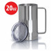 Stainless Steel 20 Ounce Double Walled Vacuum Beer Mug with Lid 