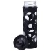 X-Pac 18 oz Glass Bottle with Black Silicone Wrap and Flip Lid
