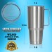 44oz Double Vacuum Wall Tumbler with Handle and Lid
