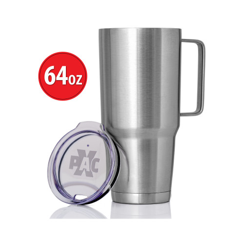 64oz Stainless Steel Double Vacuum Wall Tumbler with Handle and Lid