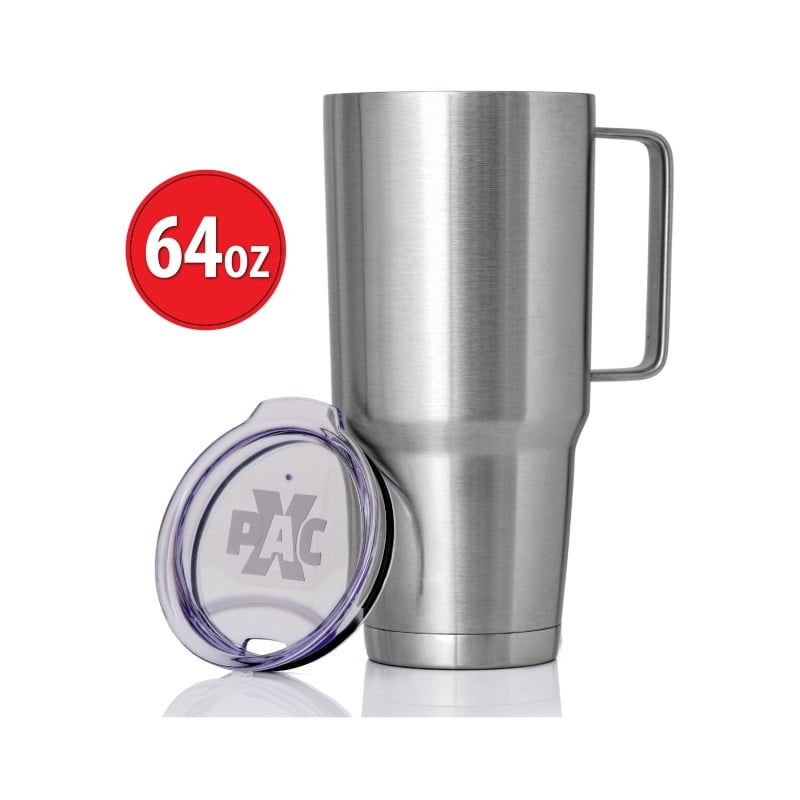 64oz Stainless Steel Double Vacuum Wall Tumbler with Handle and Lid  KTXTUM64H