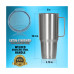 64oz Stainless Steel Double Vacuum Wall Tumbler with Handle and Lid