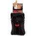 Embassy Black Leather Cigarette Case with Pocket for Lighter on Front