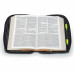 Black Zippered Leather Bible Cover with Pen Holder and Side pocket