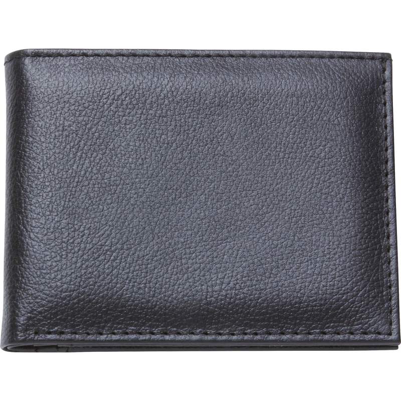 Men's Solid Buffalo Leather Bi-Fold Wallet with License Window LULW17B