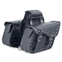 Diamond Plate 2pc Heavy-Duty PVC Motorcycle Saddlebag Set