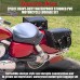 2pc Heavy-Duty Waterproof PVC Motorcycle Saddlebag Set with Studs