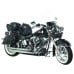 Diamond Plate 7pc Rock Design Buffalo Leather Motorcycle Bag Set