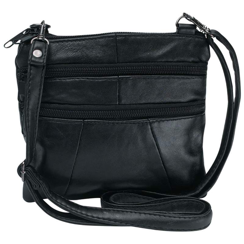 Embassy Solid Leather Purse with Zippered Inner and Outer Compartments LUPRSSM2