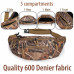 Extra-Large Camouflage Water-Resistant Waist Bag with Compartments