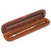Twist-Action Black Ink Ballpoint Pen in a Rosewood Finish Box with Laser Engraving