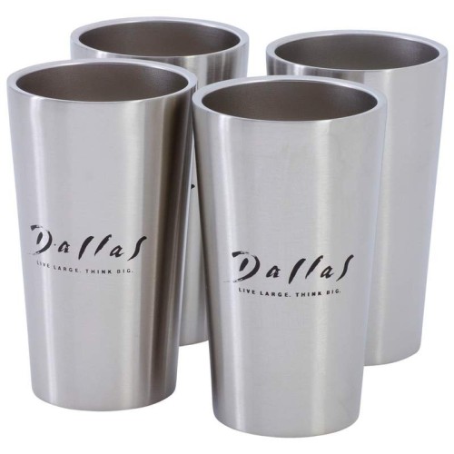 Maxam Stainless Steel 4pc Double Wall 13oz Tumbler Set with Screen Print