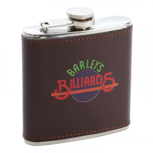 6oz Brown Leather Wrap Flask with Custom Pad or Digital Print