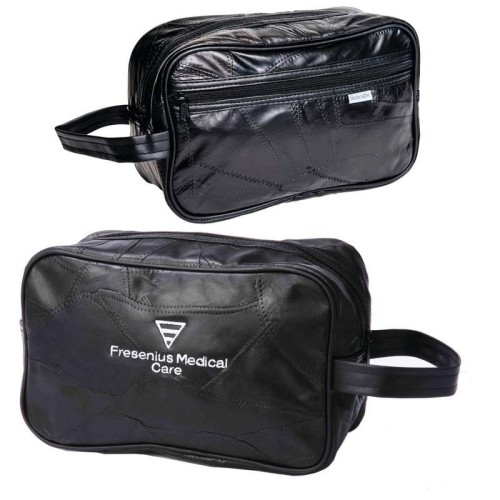 Embassy Leather Personal Travel Toiletry Bag with Embroidery