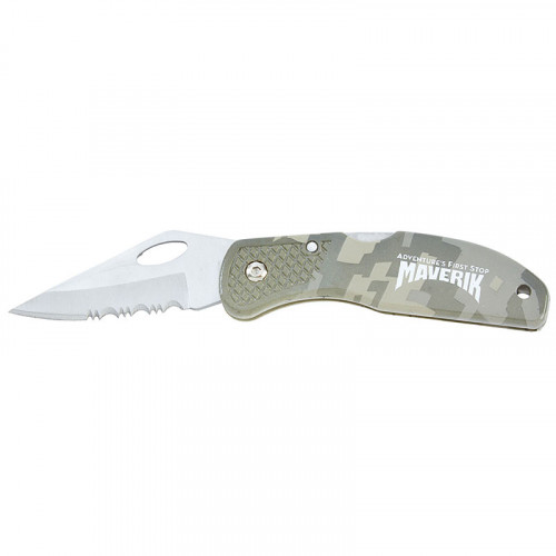 Non-Glare Lockback Knife with Screen Print on Blade or Handle