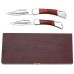 Maxam 3 PC Knife Set with Laminated Wood Handles with Print Service