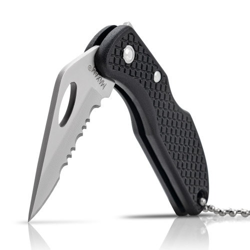 Maxam Falcon IV Lockback Knife with Thumbhole and Key Chain