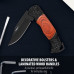 Maxam Lockback Knife with Non-Glare Blade and Laminated Wood Handle