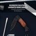 Maxam Non-Glare Blade Lockback Knife with Laminated Wood Handle