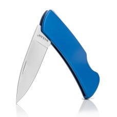 Lockback Knife with Custom Blue Finish Stainless Steel Handle