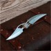 Maxam Liner Lock Knife with Uniquely Shaped Feather Design Handle