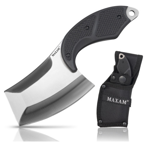 Stainless Steel Fixed Blade Mini Cleaver Knife with Nylon Sheath