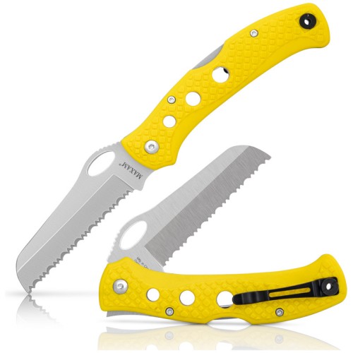 5in Salt Water Knife with Yellow FRN Handle and Stainless-Steel Blade