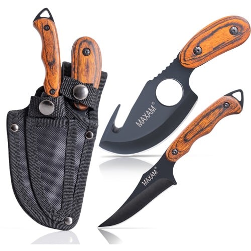 Maxam Fixed Blade Skinning and Caping Hunting Knife Set