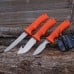 5-Piece Fixed Blade Skinning Knife Set with Orange Handles