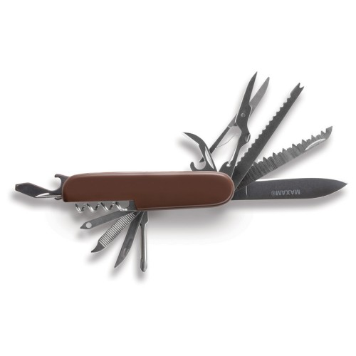Multi-Function Knife with Stainless Steel Blades and Brown Handle