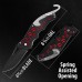 Spring Assisted Opening Knife with Stainless Steel Blade, Fire Starter and Gut Hook