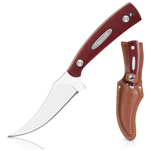 Maxam Fixed Blade Skinning Knife with Stainless Steel Handle
